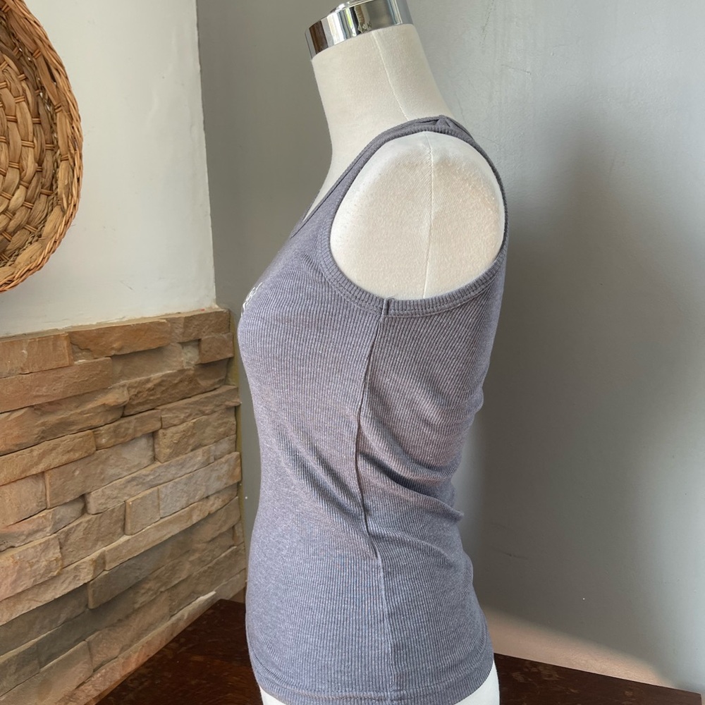Women's vintage gray 100% cotton Tank Top OS - Picture 2 of 7